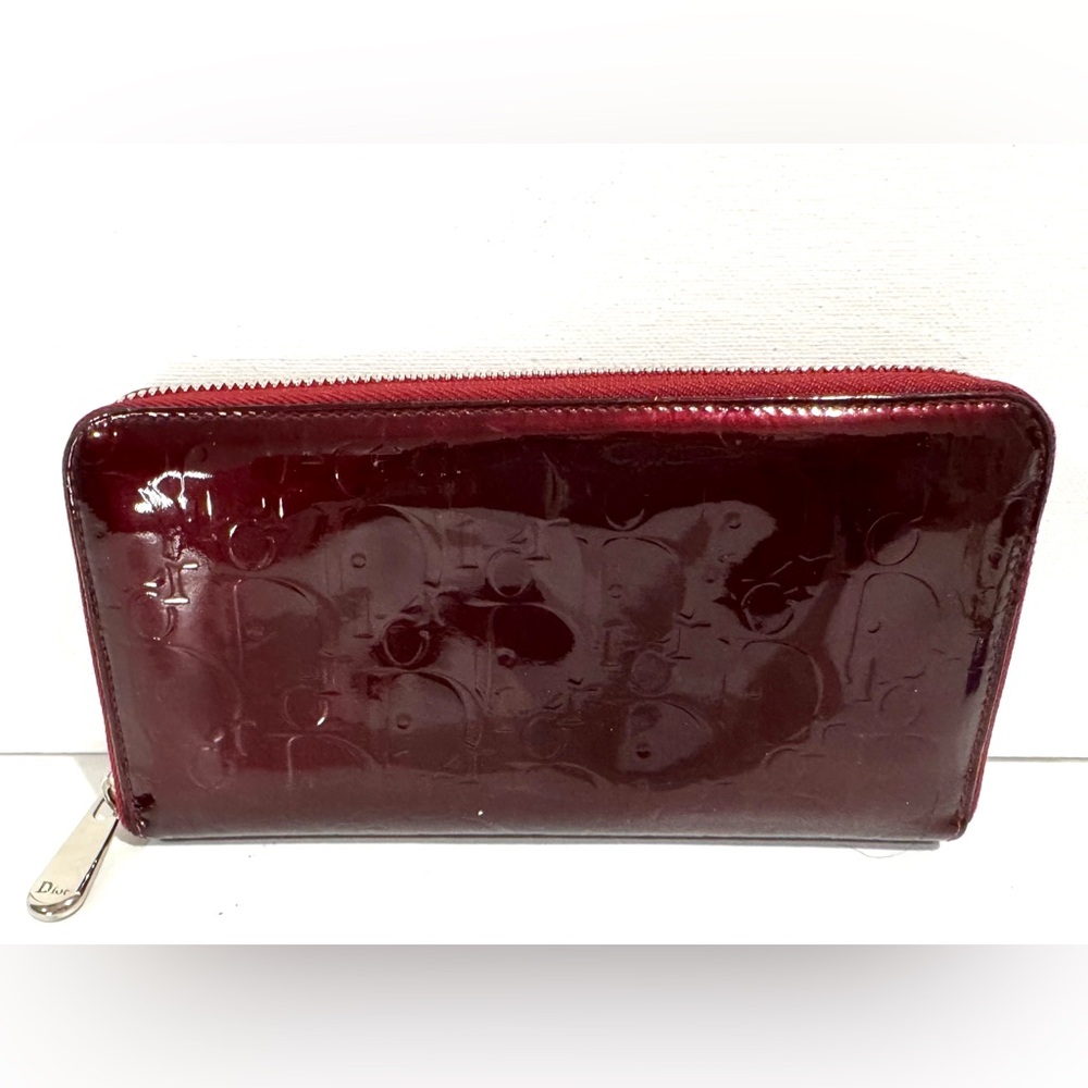Dior Patent Leather Continental Wallet with Diorissimo Pattern